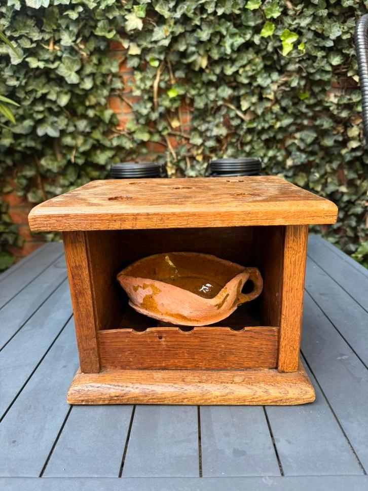 Antieke Houten Voetenstoof, Antiek en Kunst, Kunst | Beelden en Houtsnijwerken, Ophalen of Verzenden
