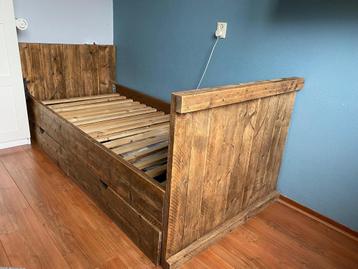 Steigerhouten bed 90x200 