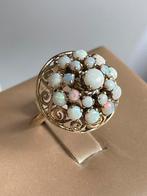 Antieke 14 karaat goud vergulde vintagering met opaal, Ophalen of Verzenden, Goud, Ring, Verguld