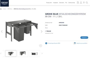Grohe Blue NIEUW afval scheidingssysteem prullenbak afvalbak beschikbaar voor biedingen