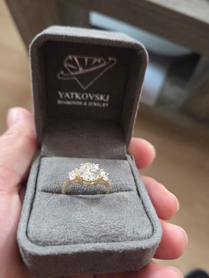 gouden ring VS1 diamanten 2,60 CT!, Sieraden, Tassen en Uiterlijk, Ringen, Nieuw, Dame of Heer, 17 tot 18, Goud, Goud, Met edelsteen
