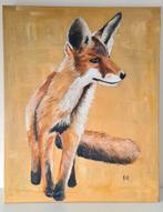 schilderij acryl op canvas. vos 40 x 50 cm., Antiek en Kunst, Ophalen of Verzenden