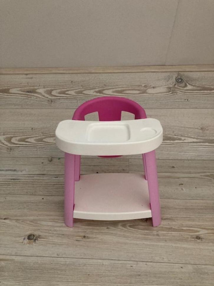 ZGAN poppenstoel met tafelblad roze/wit kunststof, Kinderen en Baby's, Speelgoed | Poppen, Zo goed als nieuw, Babypop, Ophalen of Verzenden