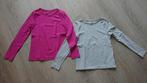 2x H&M longsleeve (maat 122-128), hardroze en grijs, Meisje, H&M, Ophalen of Verzenden, Zo goed als nieuw