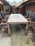 Tuinset met 6 stoelen, Tuin en Terras, Tuinsets en Loungesets, Ophalen, Zo goed als nieuw