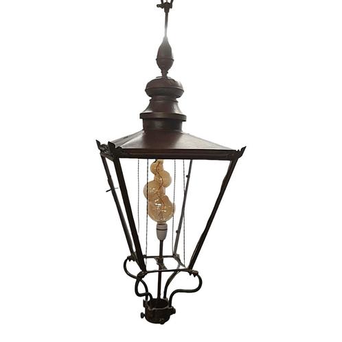 Antiek Engelse Foster & Pullen koperen lantaarn, circa 1900, Antiek en Kunst, Antiek | Lampen, Ophalen of Verzenden