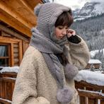 Warme damesmuts thermisch pom model met bevestigde sjaal, Kleding | Dames, Mutsen, Sjaals en Handschoenen, Ophalen of Verzenden