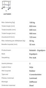 Z.G.A.N ERGOBJORN ROLTAFEL MET TWEE PLATEAUS &  100 KG, Ophalen, Ergobjorm@zweden.se, Ergobjorn, Overige typen