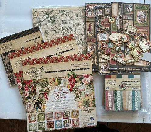 graphic45 papier Kerst met elementen, Hobby en Vrije tijd, Scrapbooking, Nieuw, Papier of Karton, Overige merken, Ophalen of Verzenden