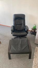 fauteuil/ relax stoel/ recliner met voetenbankje, Huis en Inrichting, Fauteuils, Recliner, 75 tot 100 cm, Gebruikt, Hout