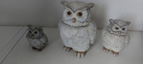Drie stenen uilen, hoog 11 cm, 14 cm, 20 cm, Huis en Inrichting, Woonaccessoires | Onderzetters, Ophalen of Verzenden