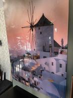 Mooi fotoschilderij van Griekse molen, Ophalen, Zo goed als nieuw, Schilderij, 50 tot 75 cm