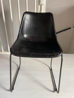 Vintage eetkamerstoel Loods5, Huis en Inrichting, Stoelen, Gebruikt, Zwart, Leer, Ophalen of Verzenden