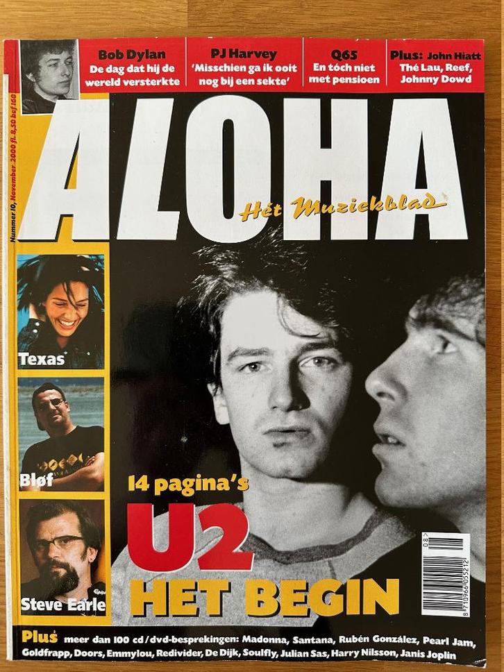 Aloha muziekblad nr. 10 met U2, Bob Dylan, Q65, John Hiatt, Boeken, Muziek, Zo goed als nieuw, Artiest, Ophalen
