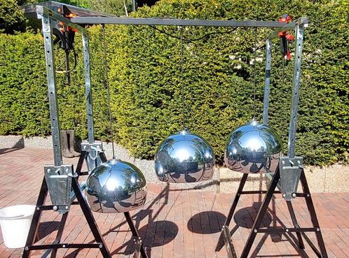 Hanglampen, plafondlampen, Chroom-kleurig, 2 stuks., Huis en Inrichting, Lampen | Hanglampen, Zo goed als nieuw, Minder dan 50 cm