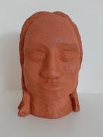 Buste vrouw terracotta klei borstbeeld, Ophalen of Verzenden, Gebruikt