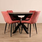 Ronde eettafel van zwart mangohout - 130 cm, Ophalen, Rond, Nieuw, Vier personen