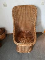 Vintage Rotan/rieten grote stoel, Sliedrecht., Ophalen