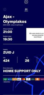 Ajax-Olympiakos ticket, Eén persoon, Januari