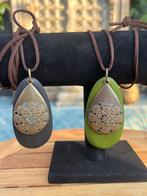Oosterse Boho Ibiza mandala ketting metaal en hout, Verburgt Vintage, Overige kleuren, Nieuw, Ophalen of Verzenden