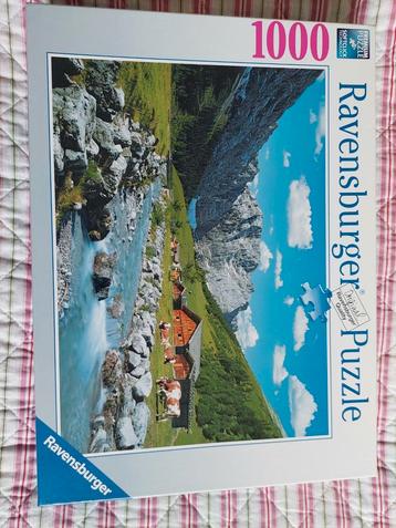 Puzzel bergen, koeien 1000 stukjes compleet. 1 Keer gelegd. beschikbaar voor biedingen
