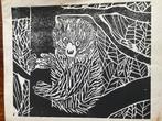 houtsnede van een Koala in een boom, Antiek en Kunst, Kunst | Litho's en Zeefdrukken, Ophalen of Verzenden