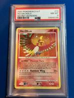 Ho-Oh Holo Secret Wonders PSA 8 pokemon, Ophalen of Verzenden, Zo goed als nieuw, Losse kaart, Foil