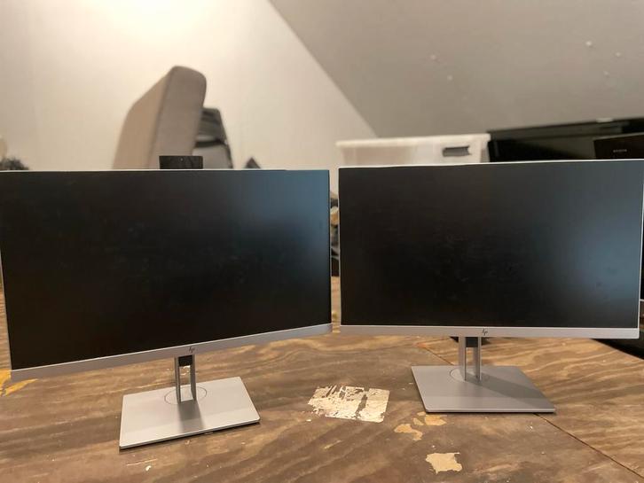 HP 24 inch monitoren - Set van 2, Computers en Software, Monitoren, Gebruikt, 60 Hz of minder, DisplayPort, In hoogte verstelbaar