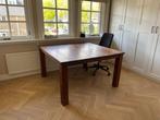 Houten eettafel / bureau 140x140, Huis en Inrichting, Tafels | Eettafels, Ophalen, Antieke stijl, Vierkant, 100 tot 150 cm