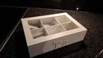 Theedoos Wit Hout met Glas, Minder dan 50 cm, Glas, Minder dan 50 cm, Ophalen of Verzenden
