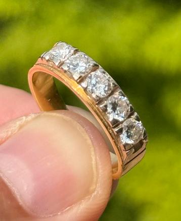 18K gouden ring met natuurlijke VS1 diamanten & certificaat! beschikbaar voor biedingen
