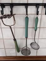 Brocante ijzeren stampot stampers en lepel., Antiek en Kunst, Ophalen