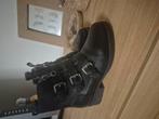 1 x gedragen lederen boots laarsjes met gespen maat 37, Ophalen of Verzenden, Zo goed als nieuw, Zwart
