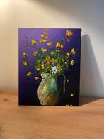 Schilderij (acryl) - Vaas met bloemen, Antiek en Kunst, Ophalen of Verzenden