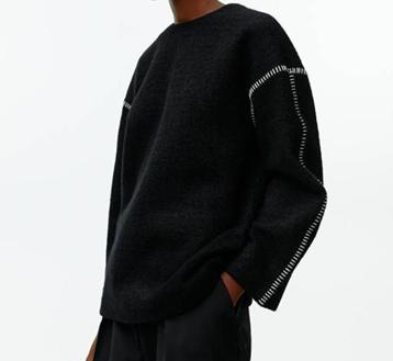 ARKET leuke zwarte boiled wool sweater / trui mt S (M) beschikbaar voor biedingen
