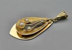 Gouden vintage hanger met parel. 2025/07., Ophalen of Verzenden, Goud, Hanger, Met edelsteen