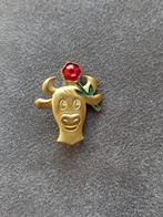 Speldje koe met bloem, Verzamelen, Speldjes, Pins en Buttons, Ophalen of Verzenden, Gebruikt