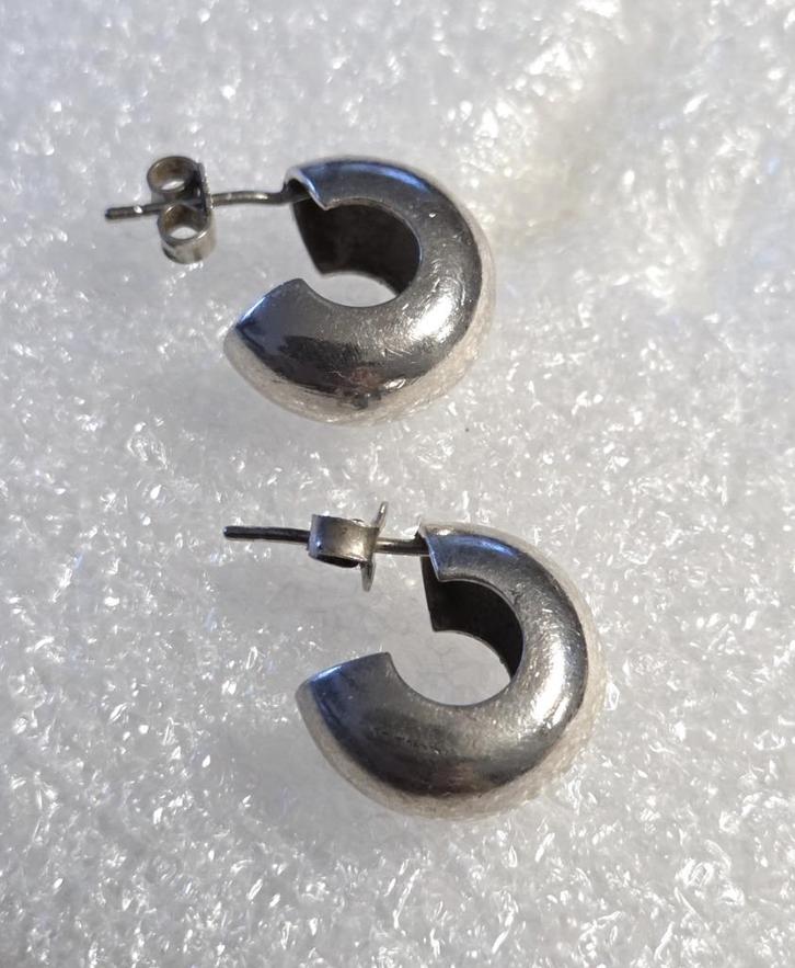 CASA mooie BREDE zilveren (925) creolen, Sieraden, Tassen en Uiterlijk, Oorbellen, Zo goed als nieuw, Hangers, Zilver, Zilver