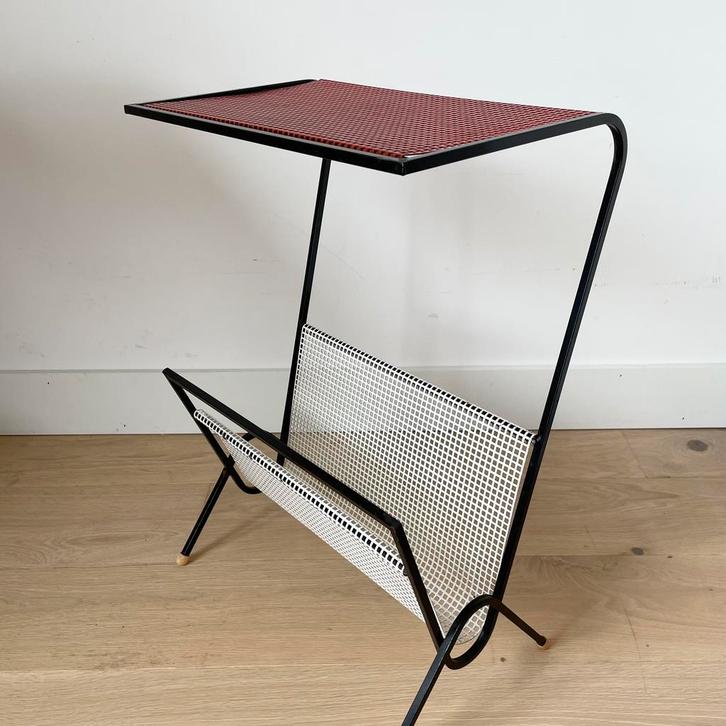 Vintage, retro Pilastro bijzettafel, tijdschriftenrek, ‘50s, Huis en Inrichting, Woonaccessoires | Krantenbakken en Lectuurbakken