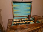 Antieke Franse backgammon dambordset omkeerbare doos, Ophalen of Verzenden