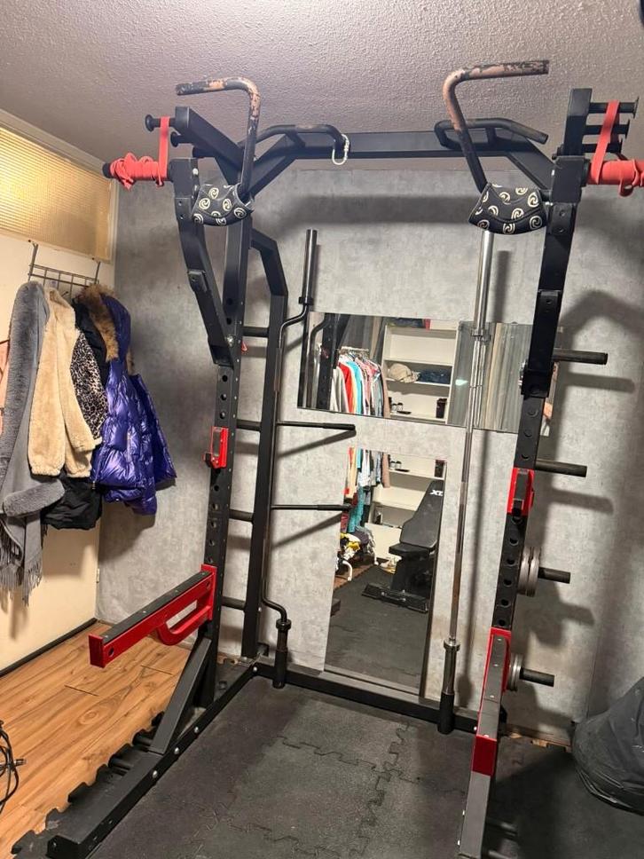 heavy duty half rack helisport met jammer arms, Sport en Fitness, Fitnessmaterialen, Gebruikt, Overige typen, Armen, Benen, Borst