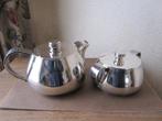 Art deco verzilverde Wiskemann teapot en en suikerpot 1930, Antiek en Kunst, Antiek | Goud en Zilver, Verzenden, Zilver