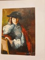 0212 f.v.veenhuysen - portret van een jonge dame 13x18cm, Antiek en Kunst, Kunst | Schilderijen | Modern, Ophalen of Verzenden