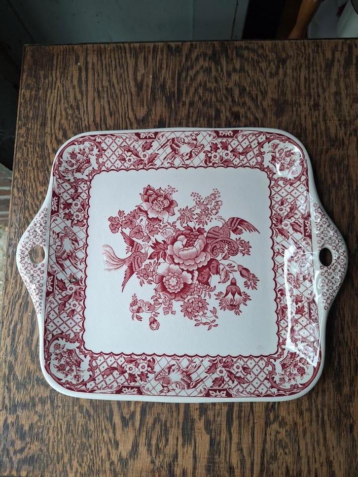 Antieke serveerschaal Mason's Stratford England, rood, Antiek en Kunst, Antiek | Schalen, Ophalen of Verzenden