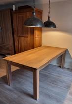 Prachtige massief eiken eettafel 200x100x77 cm, Ophalen, Rechthoekig, 200 cm of meer, 50 tot 100 cm