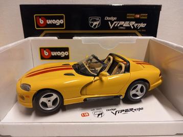 Dodge Viper RT/10 Spyder geel / rood Bburago metal 1:18 KRD beschikbaar voor biedingen