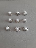 Negen curlies met een parel bloempje., Ophalen of Verzenden, Gebruikt, Haarspeld