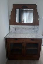 Wastafel kast kaptafel spiegel, marmeren blad vintage, Ophalen, Zo goed als nieuw, 25 tot 50 cm, 50 tot 100 cm