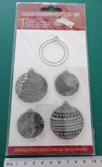 Transparante stempels met snijmallen, kerstballen, Hobby en Vrije tijd, Ophalen of Verzenden, Nieuw, Kerst, Pons of Mal