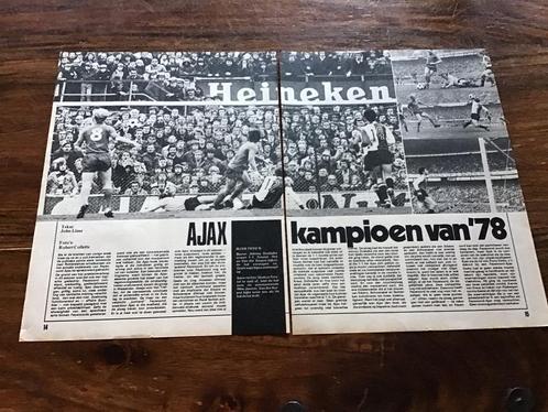 Voetbal artikel Ajax kampioen 1978 uit november 1976, Verzamelen, Sportartikelen en Voetbal, Gebruikt, Boek of Tijdschrift, Ajax